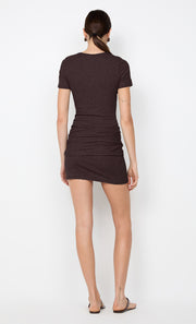 KLEO MINI DRESS - DARK CHOCOLATE