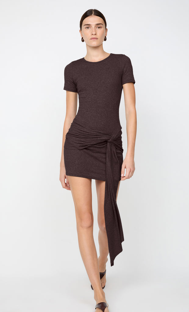 KLEO MINI DRESS - DARK CHOCOLATE