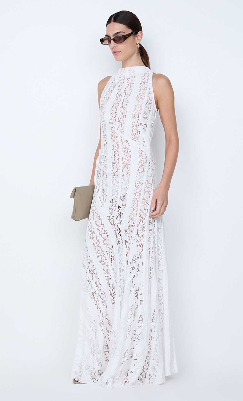 HENRIETTA HIGH NECK MAXI DRESS - WHITE