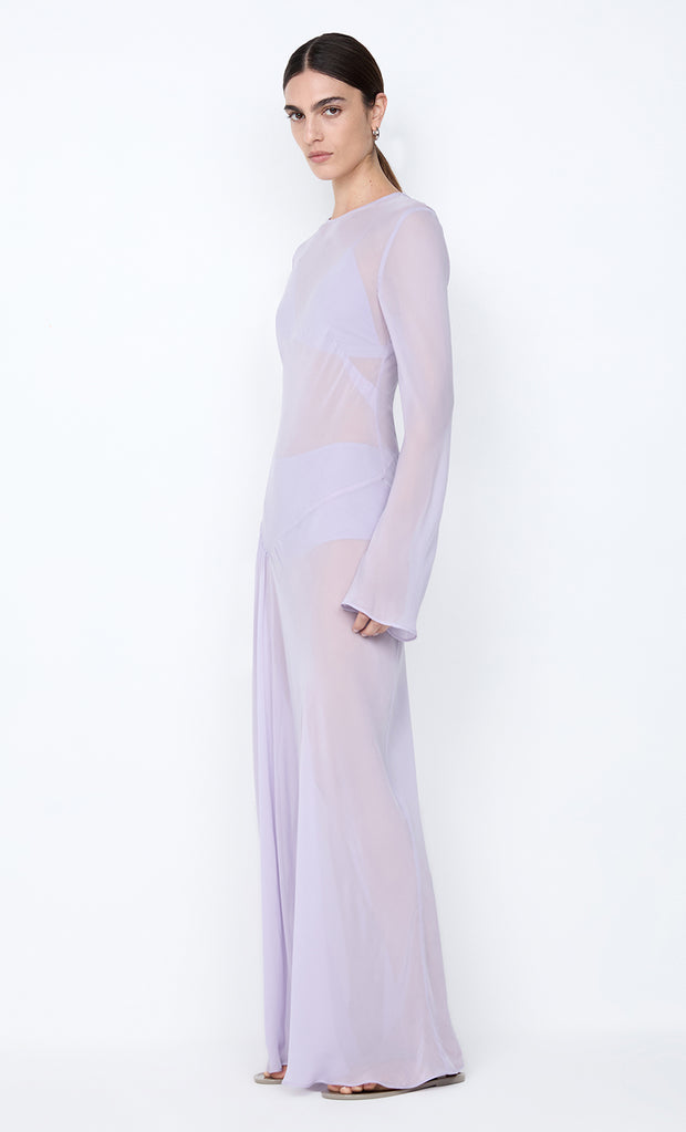 DELILAH LONG SLEEVE MAXI DRESS - WISTERIA