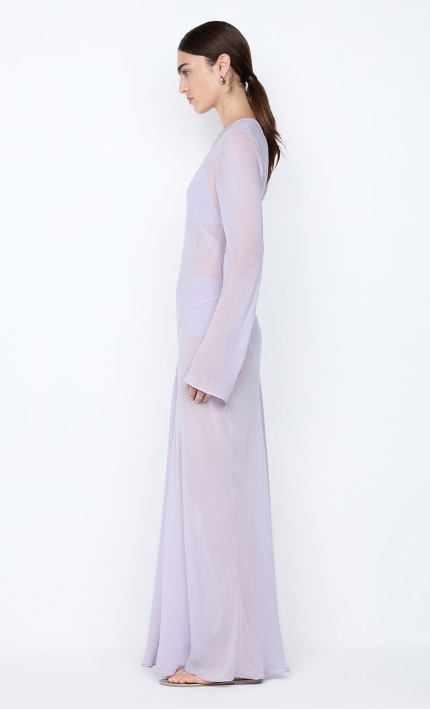 DELILAH LONG SLEEVE MAXI DRESS - WISTERIA