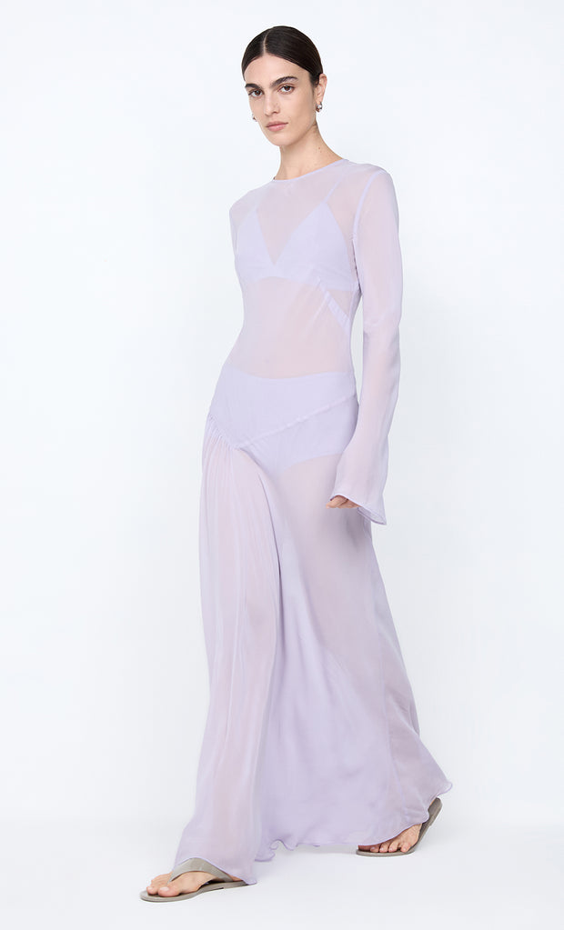 DELILAH LONG SLEEVE MAXI DRESS - WISTERIA