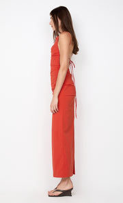 ALLIRA TUCK MAXI  DRESS - BURNT ORANGE