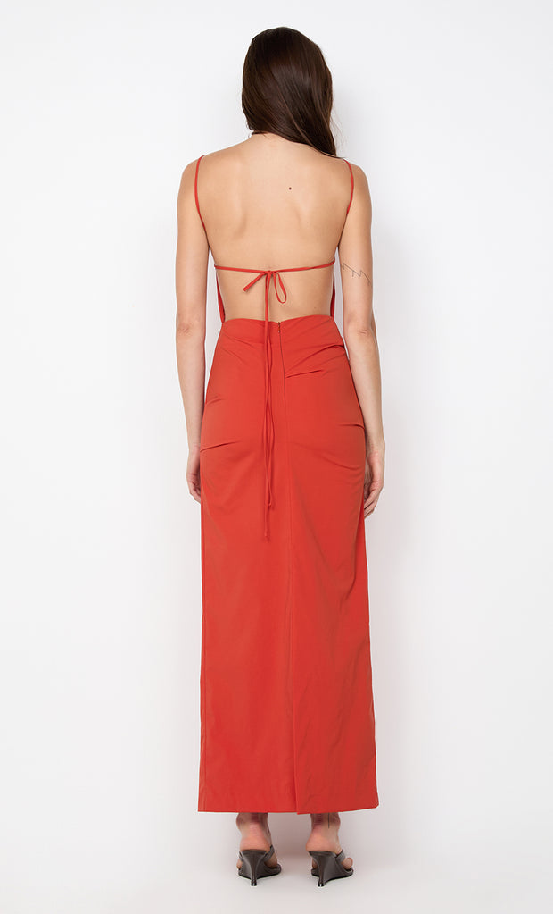 ALLIRA TUCK MAXI  DRESS - BURNT ORANGE