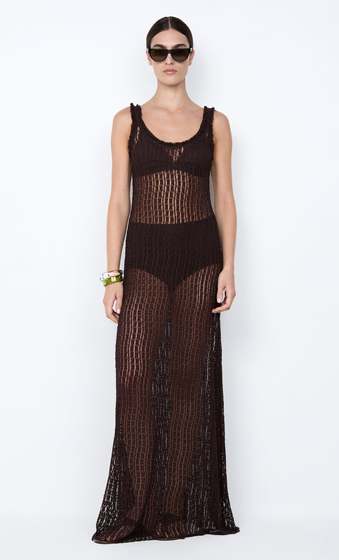 EMARETTA SCOOP MAXI DRESS - DARK CHOCOLATE