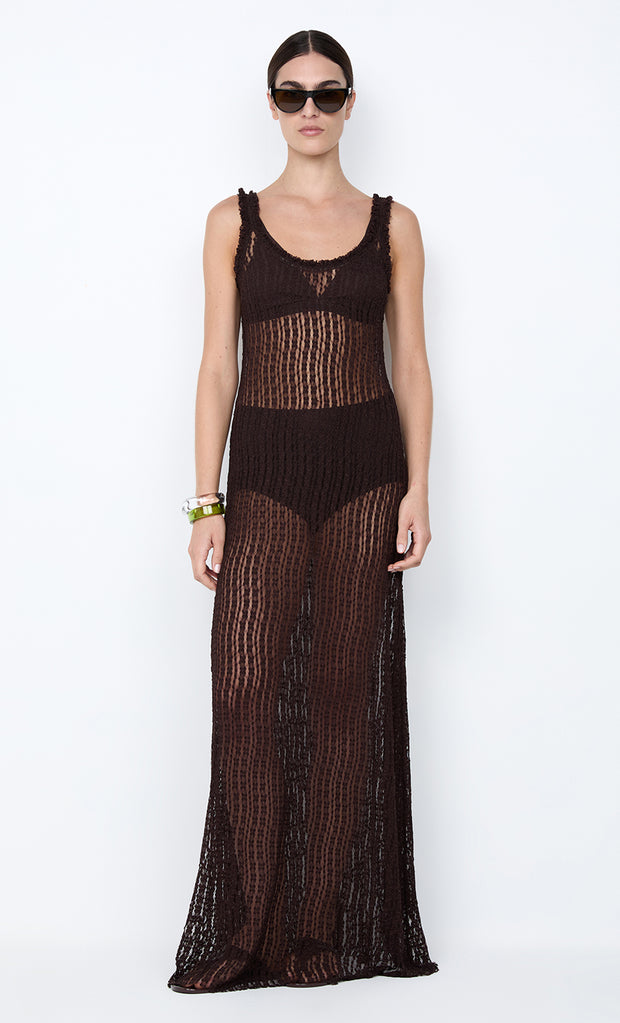 EMARETTA SCOOP MAXI DRESS - DARK CHOCOLATE