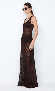 EMARETTA SCOOP MAXI DRESS - DARK CHOCOLATE
