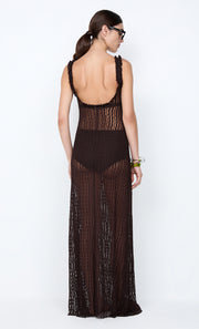 EMARETTA SCOOP MAXI DRESS - DARK CHOCOLATE
