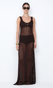EMARETTA SCOOP MAXI DRESS - DARK CHOCOLATE