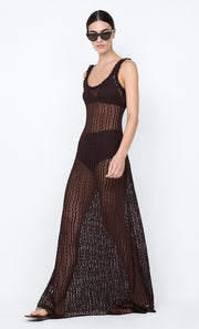 EMARETTA SCOOP MAXI DRESS - DARK CHOCOLATE