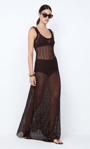 EMARETTA SCOOP MAXI DRESS - DARK CHOCOLATE