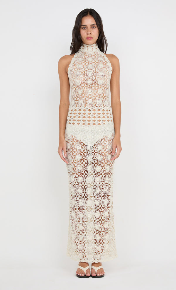 ANIA HALTER MAXI DRESS - IVORY