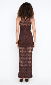 ANIA HALTER MAXI DRESS - DARK CHOCOLATE