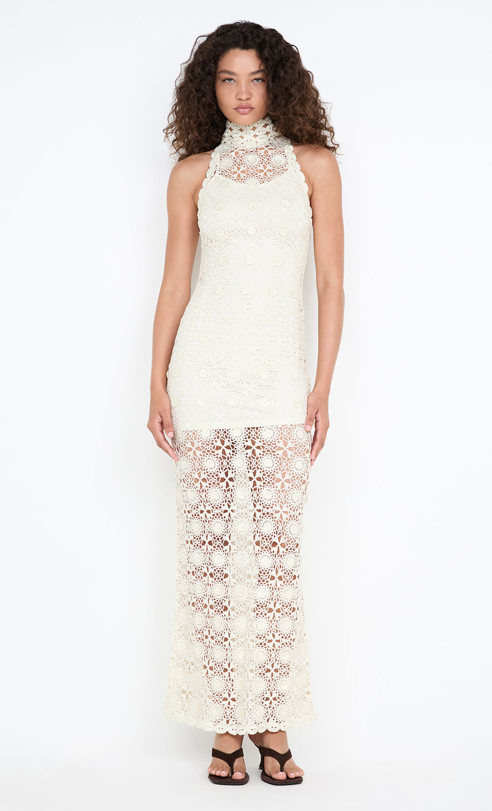 ANIA HALTER MAXI DRESS - IVORY