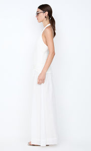 SABRINE HALTER MAXI DRESS - IVORY/WHITE
