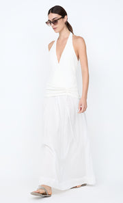 SABRINE HALTER MAXI DRESS - IVORY/WHITE