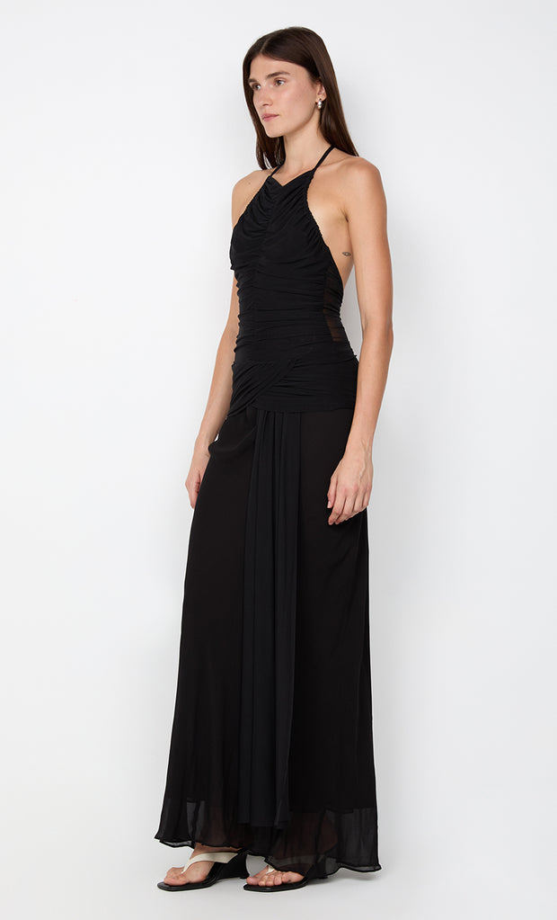 DELILAH HALTER MAXI DRESS - BLACK