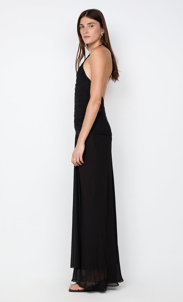 DELILAH HALTER MAXI DRESS - BLACK