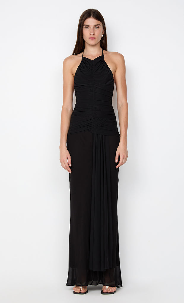 DELILAH HALTER MAXI DRESS - BLACK