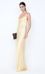 GIA HALTER MAXI DRESS - WHEAT