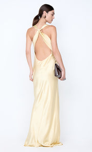GIA HALTER MAXI DRESS - WHEAT
