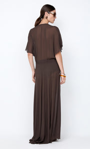 CASCADE MAXI DRESS - DARK CHOCOLATE