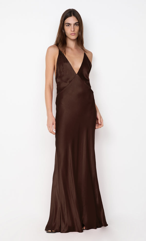 ARIAHN MAXI DRESS - DARK CHOCOLATE