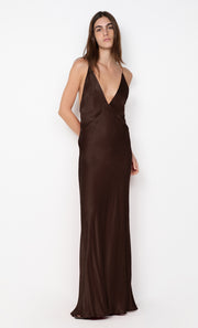 ARIAHN MAXI DRESS - DARK CHOCOLATE