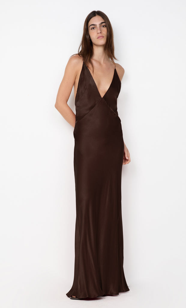 ARIAHN MAXI DRESS - DARK CHOCOLATE