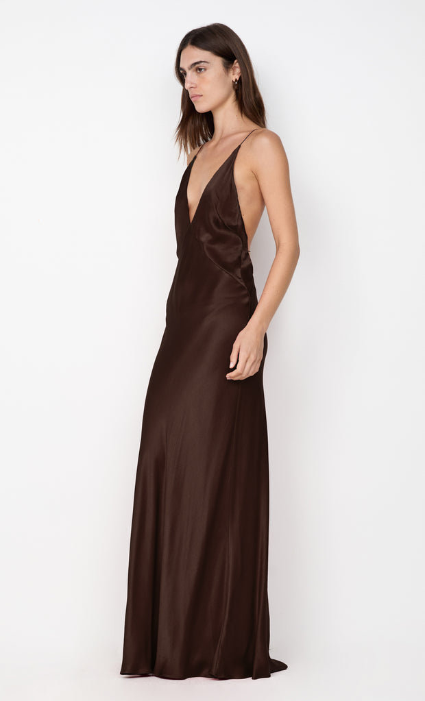 ARIAHN MAXI DRESS - DARK CHOCOLATE