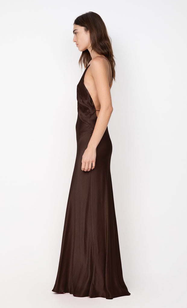 ARIAHN MAXI DRESS - DARK CHOCOLATE