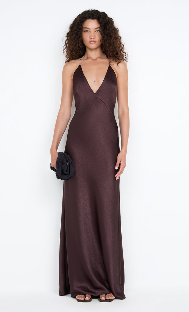 ARIAHN MAXI DRESS - DARK CHOCOLATE