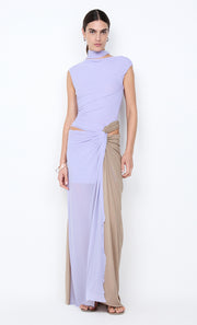 CONNI TWIST MAXI DRESS - WISTERIA/TAUPEE
