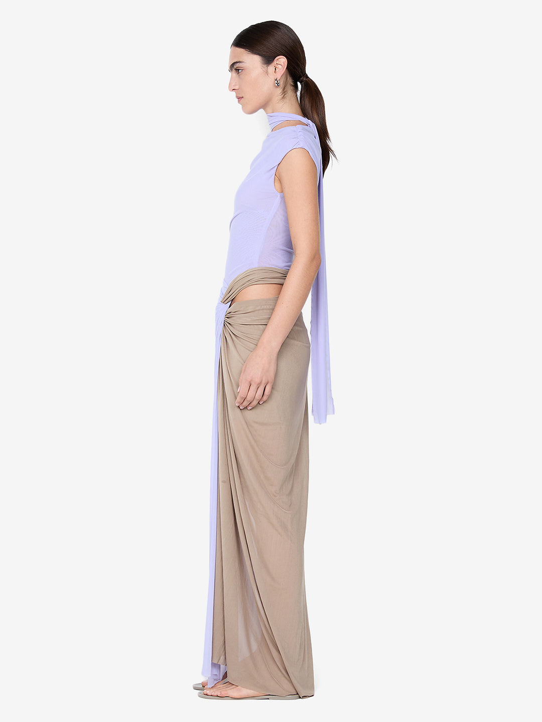 CONNI TWIST MAXI DRESS - WISTERIA/TAUPE