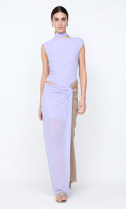 CONNI TWIST MAXI DRESS - WISTERIA/TAUPEE