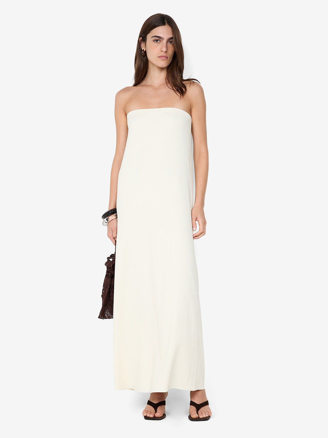 JOLENE STRAPLESS DRESS - IVORY