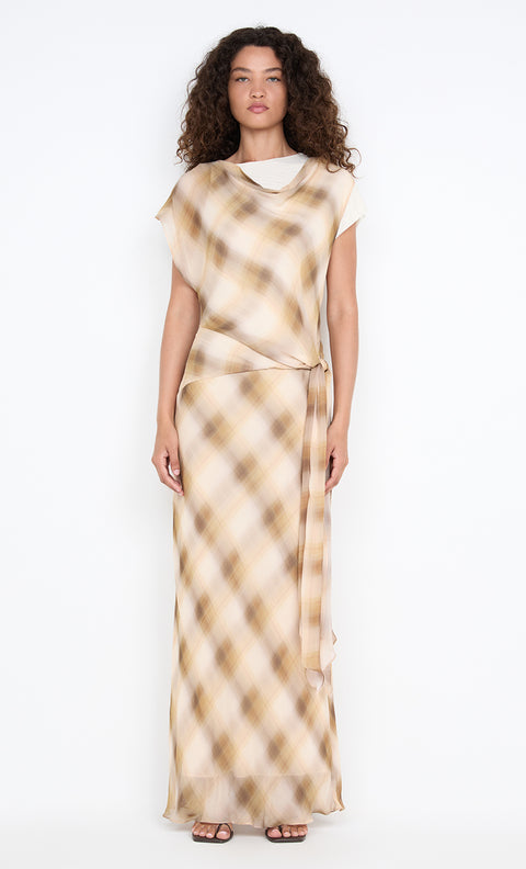 ELIANA MAXI DRESS - DUNE CHECK
