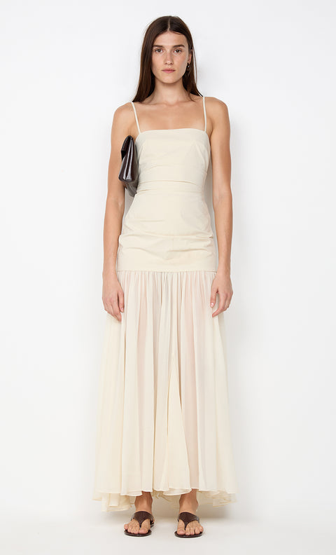 REID DROP WAIST MAXI DRESS - VANILLA