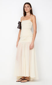 REID DROP WAIST MAXI DRESS - VANILLA