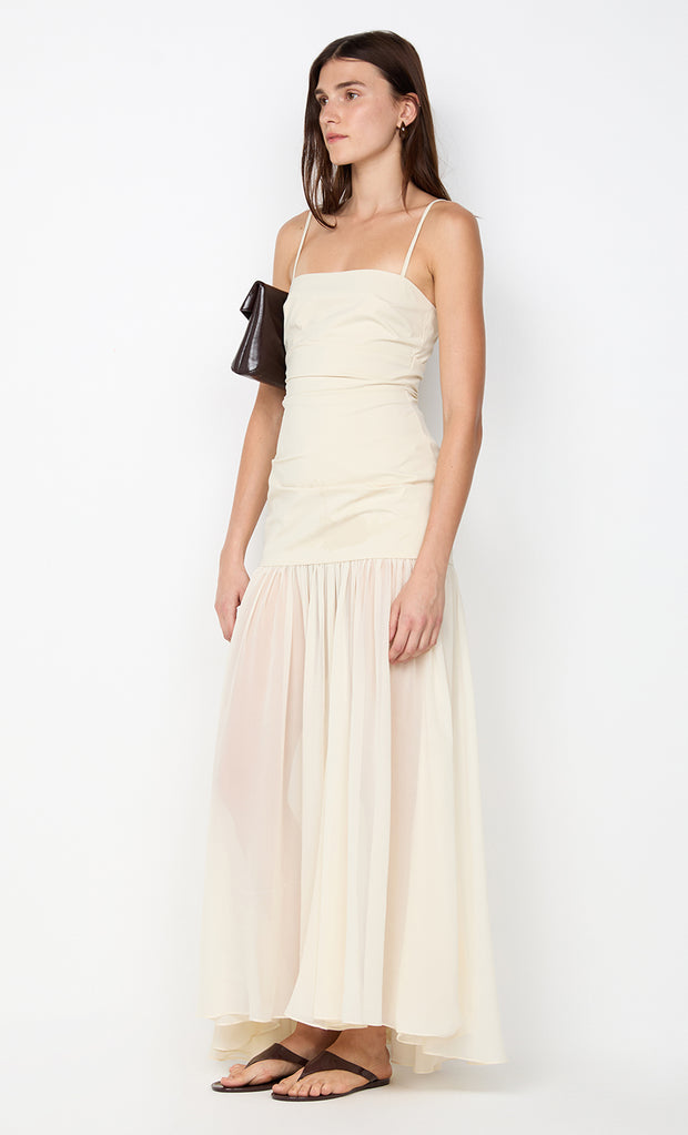 REID DROP WAIST MAXI DRESS - VANILLA