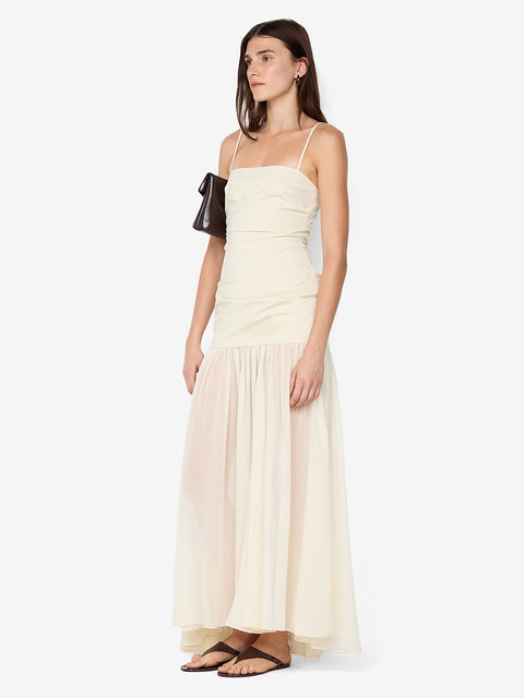 REID DROP WAIST MAXI DRESS - VANILLA