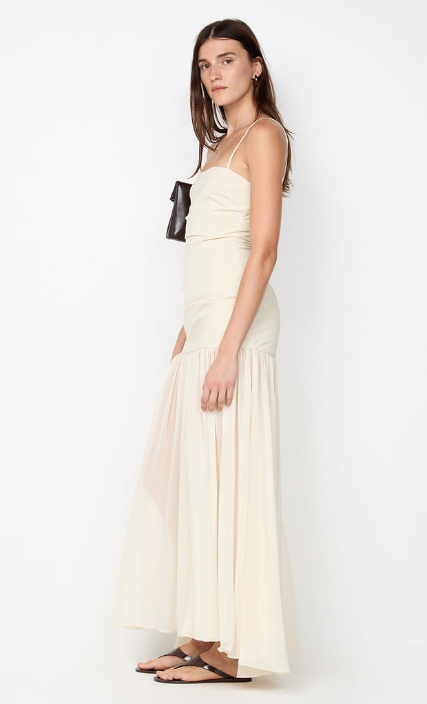 REID DROP WAIST MAXI DRESS - VANILLA