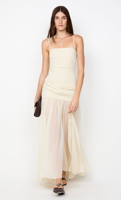 REID DROP WAIST MAXI DRESS - VANILLA