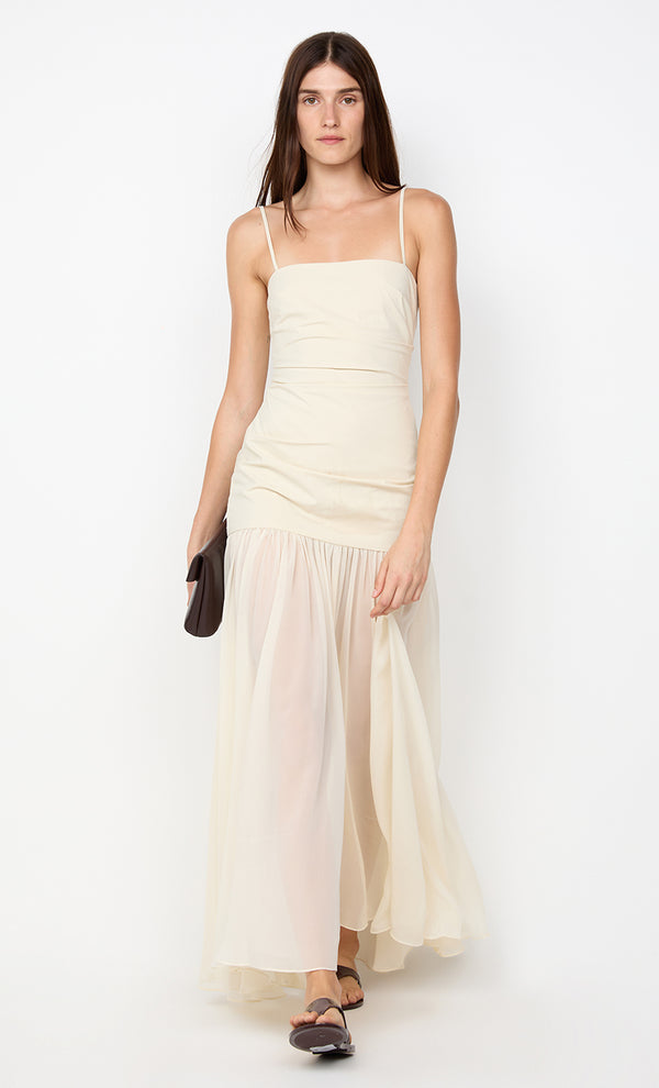 REID DROP WAIST MAXI DRESS - VANILLA