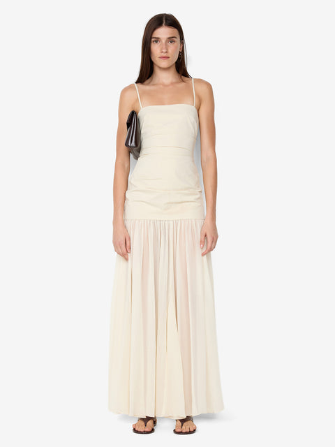 REID DROP WAIST MAXI DRESS - VANILLA