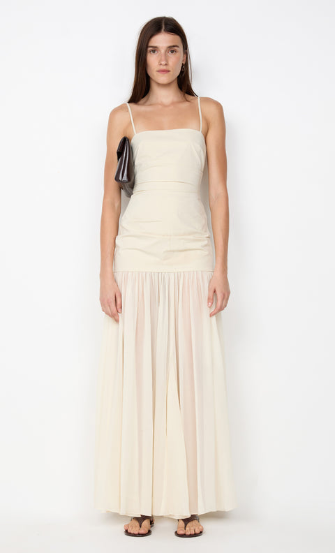 REID DROP WAIST MAXI DRESS - VANILLA