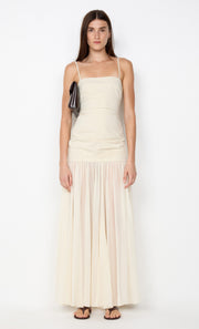 REID DROP WAIST MAXI DRESS - VANILLA