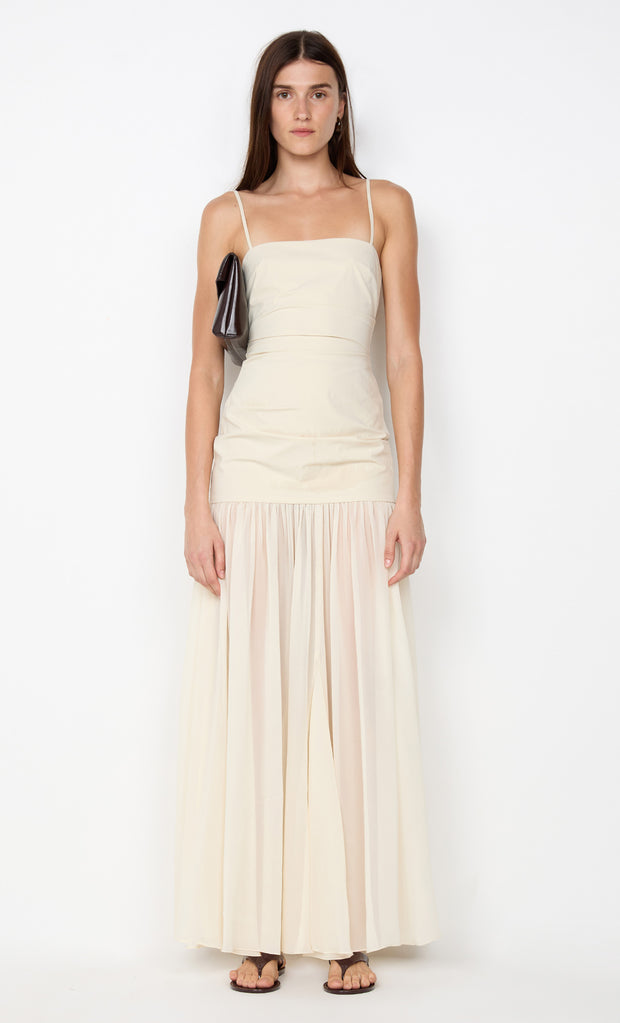 REID DROP WAIST MAXI DRESS - VANILLA