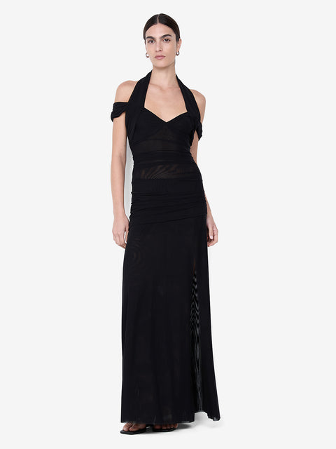 WINNIE HALTER MAXI DRESS - BLACK