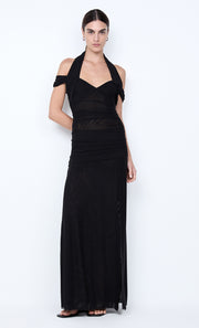 WINNIE HALTER MAXI DRESS - BLACK